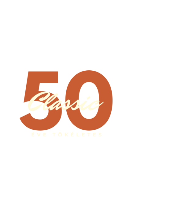 50 éve tökéletes minta fehér pólón