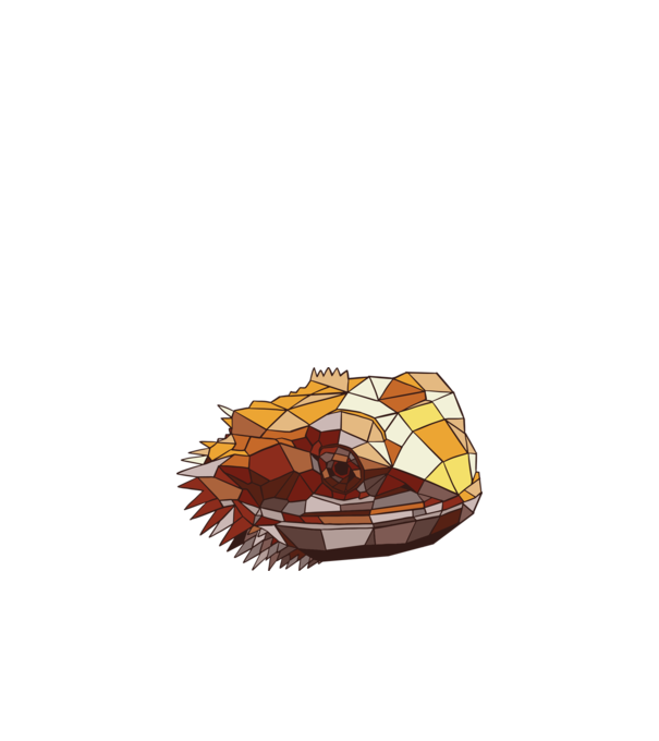 POLYGONAL BEARDED DRAGON minta narancssárga pólón