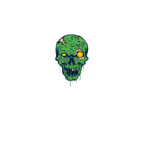 Zombi koponya minta fekete pólón