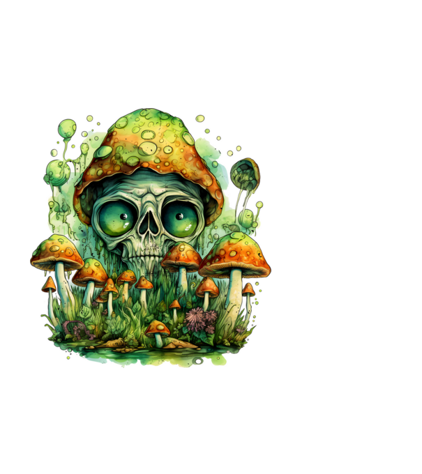 Alien gomba minta fekete pólón