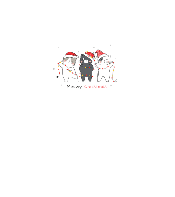 Meowy Christmas minta fehér pólón