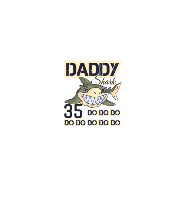 Daddy shark 35 minta fekete pólón