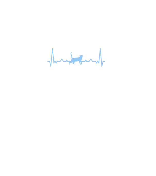 Heartbeat cat cardiogram (színezhető) minta fekete pólón