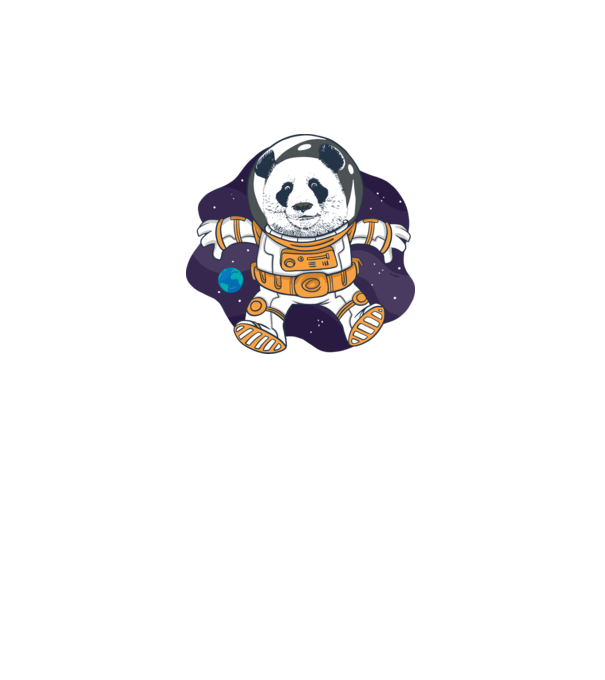 ŰRHAJÓS PANDA minta fehér pólón