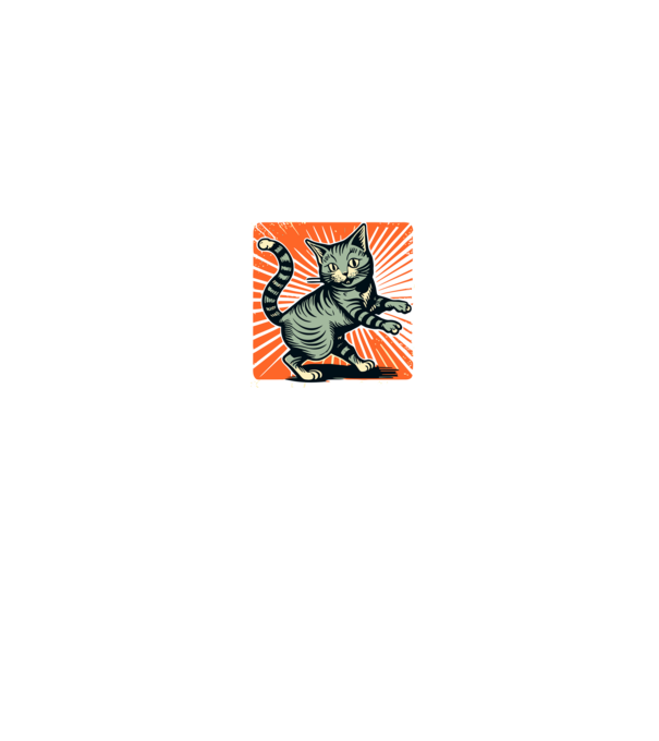 Vintage cat minta fehér pólón