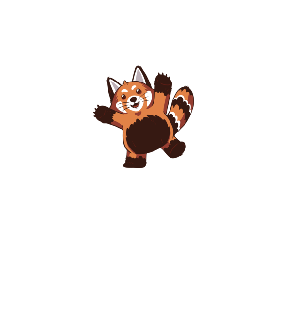 Red Panda minta fehér pólón
