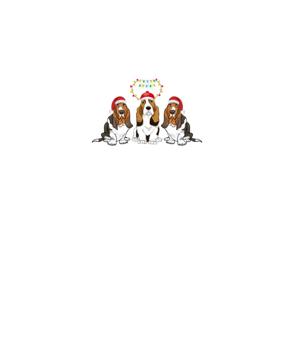 Mikulás sapkás Basset Hound minta fehér pólón