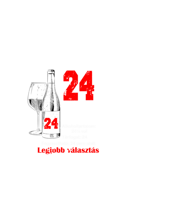 Eredeti 24 éves minőség minta fekete pólón