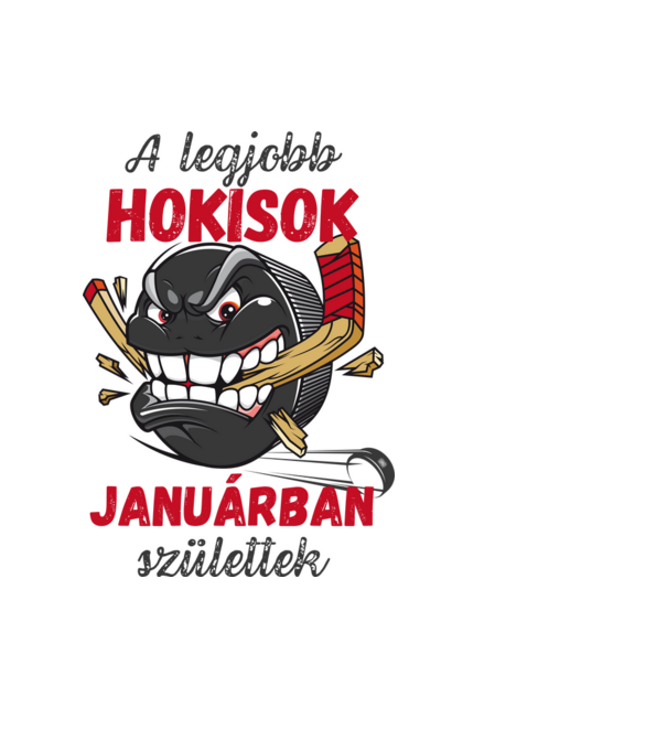 A legjobb hokisok januárban születtek minta fekete pólón