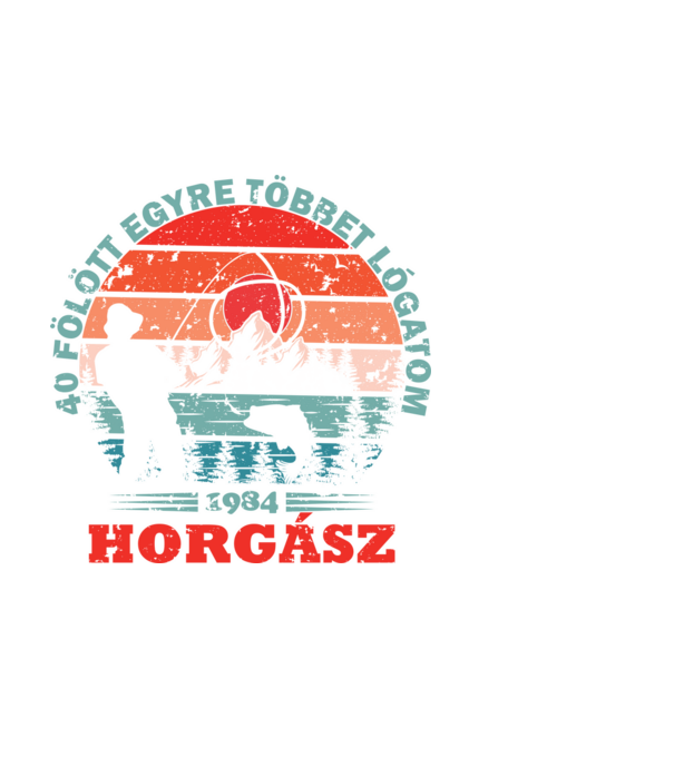 40 éves horgásznak minta fehér pólón
