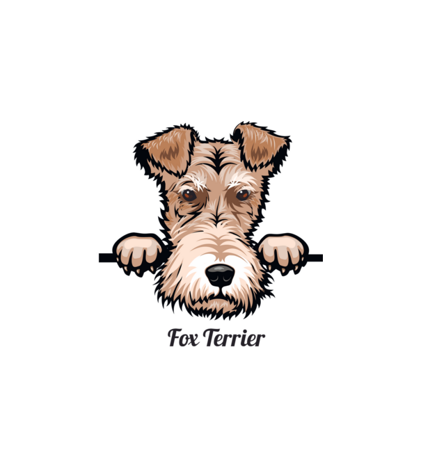 Foxterrier zsebminta minta fehér pólón