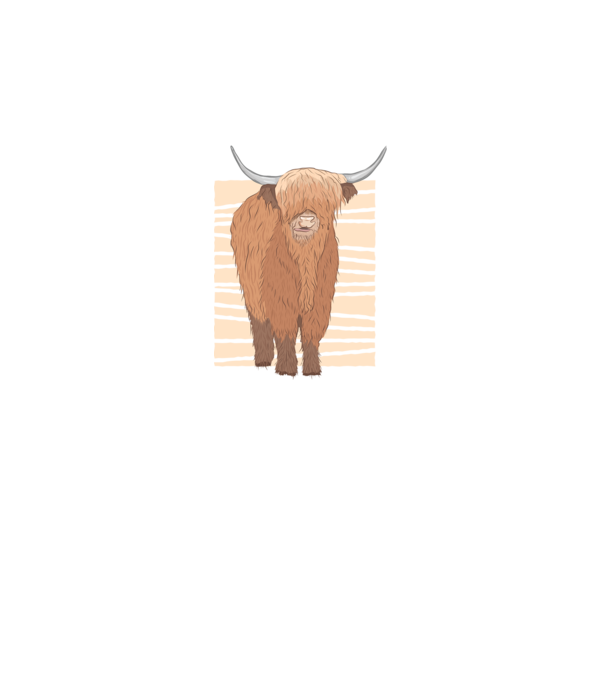Scottish Highland Cow minta fehér pólón