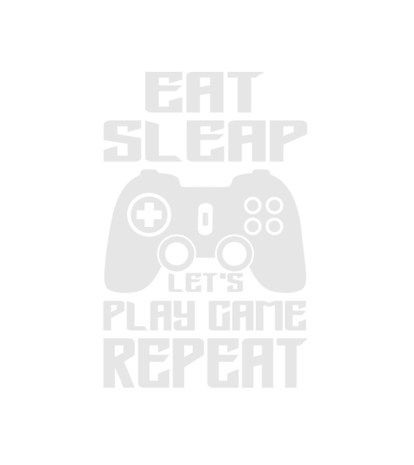 Eat sleep play game minta fehér pólón