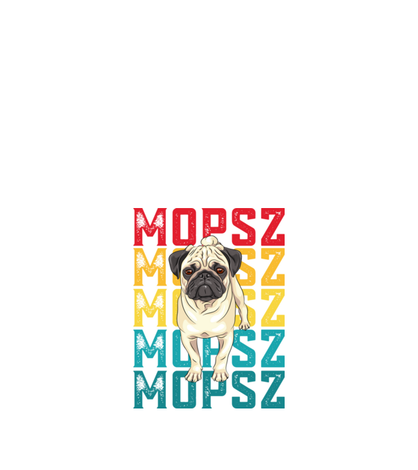 Mopsz  minta fekete pólón