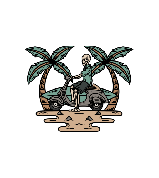 Vespa minta fehér pólón