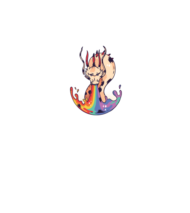 Dragon Rainbow minta szürke pólón