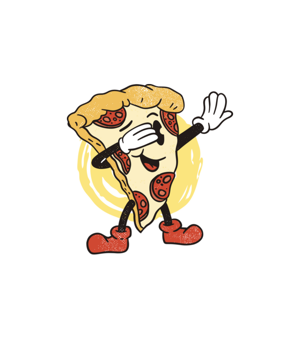 Dabbing pizza minta fehér pólón