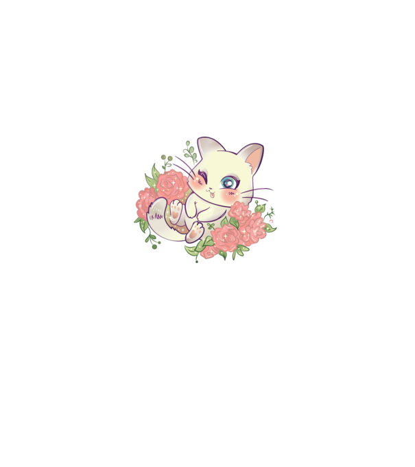 Kawaii cat minta szürke pólón