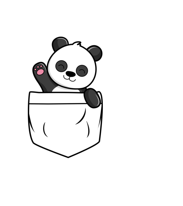 Panda zsebminta minta fehér pólón