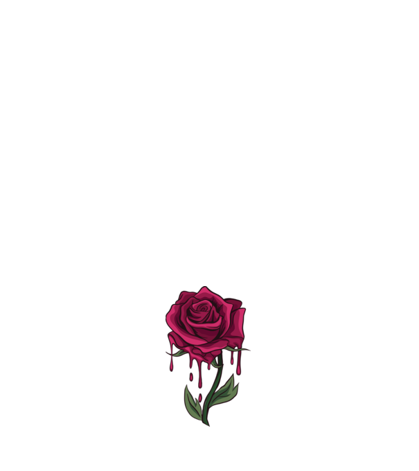 Bleeding Rose minta fehér pólón