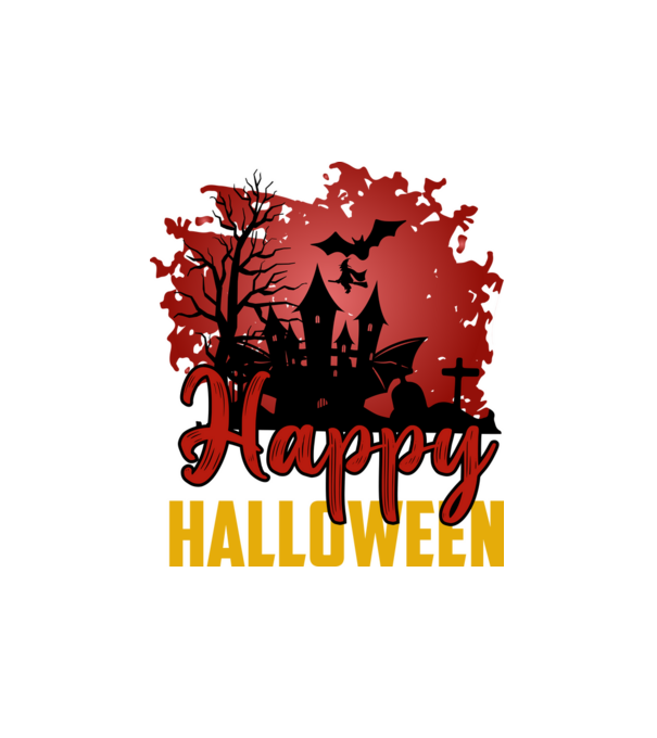 Happy Halloween minta fehér pólón