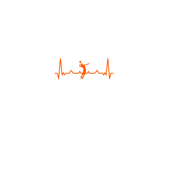 Heartbeat with volleyball (színezhető) minta fekete pólón