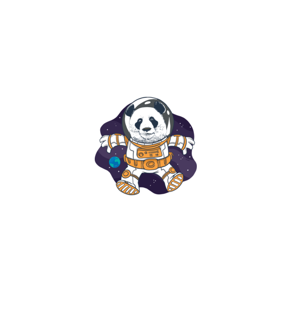 ŰRHAJÓS PANDA minta fehér pólón