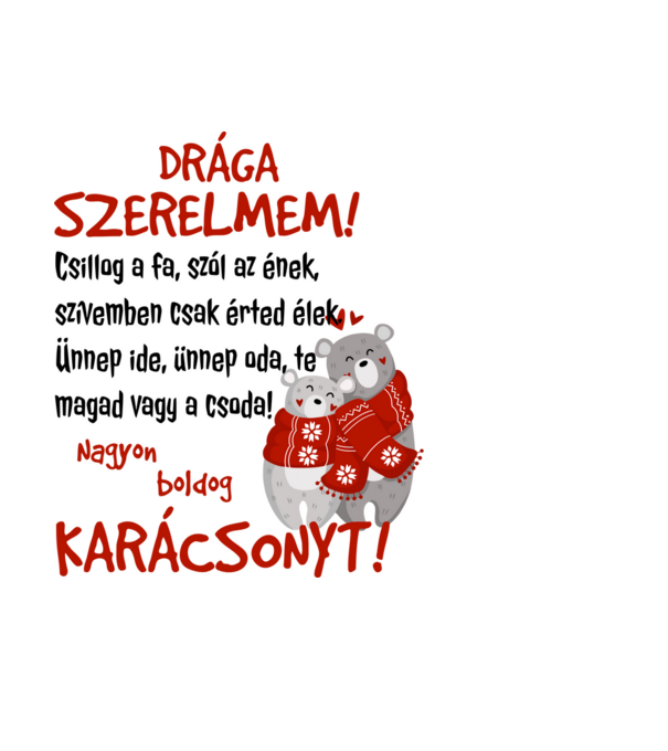 Boldog karácsonyt szerelmem minta fekete pólón