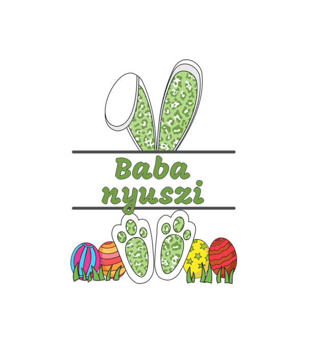Baba nyuszi minta fehér pólón