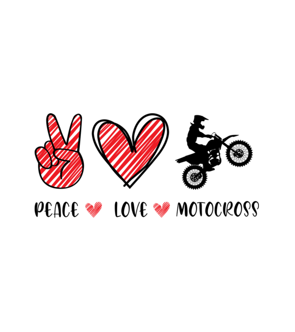 Peace Love Motocross minta fehér pólón