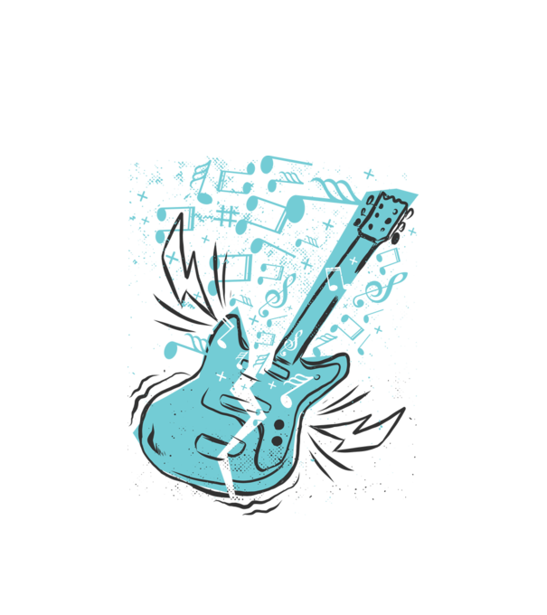 Guitar music minta fehér pólón