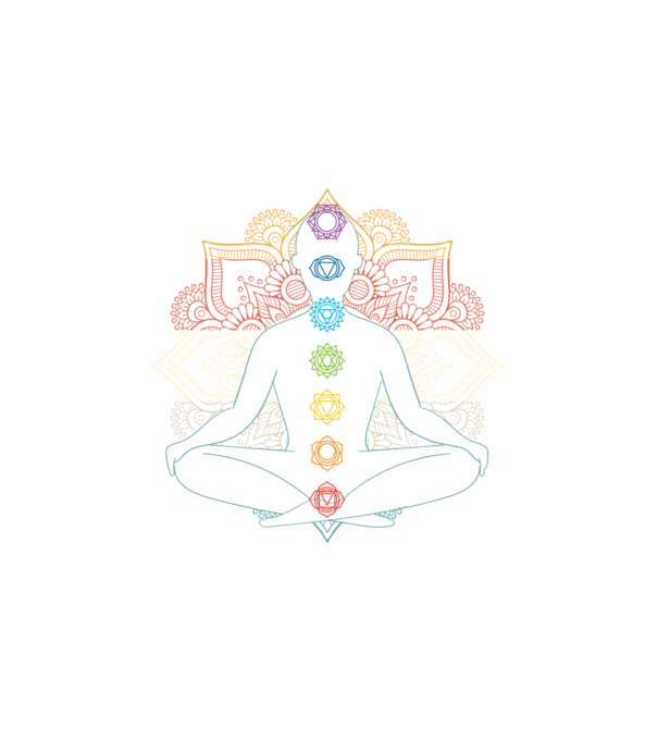 Meditáció minta fehér pólón