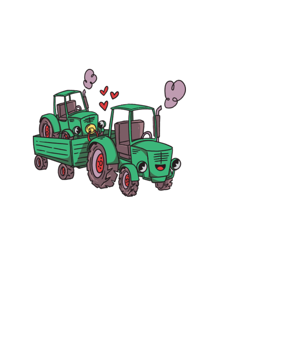 Cuki traktor minta világoskék pólón