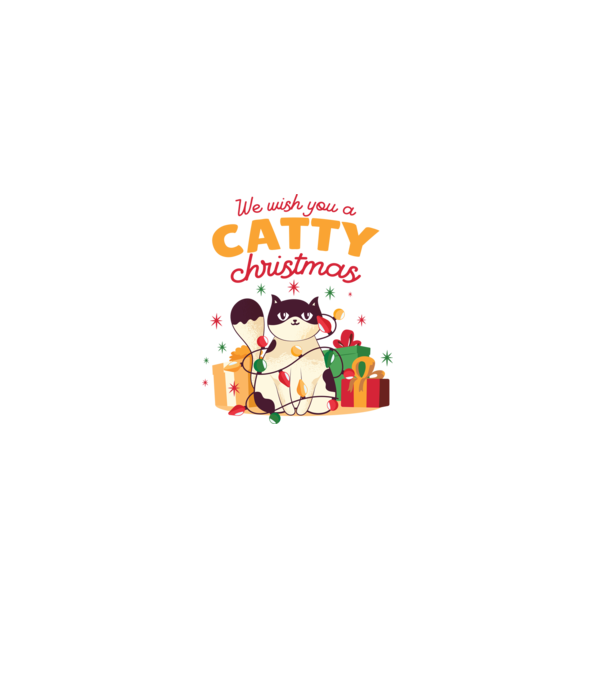 Catty Christmas minta piros pólón