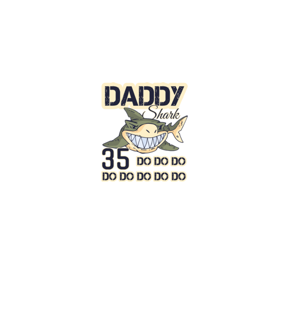 Daddy shark 35 minta fekete pólón