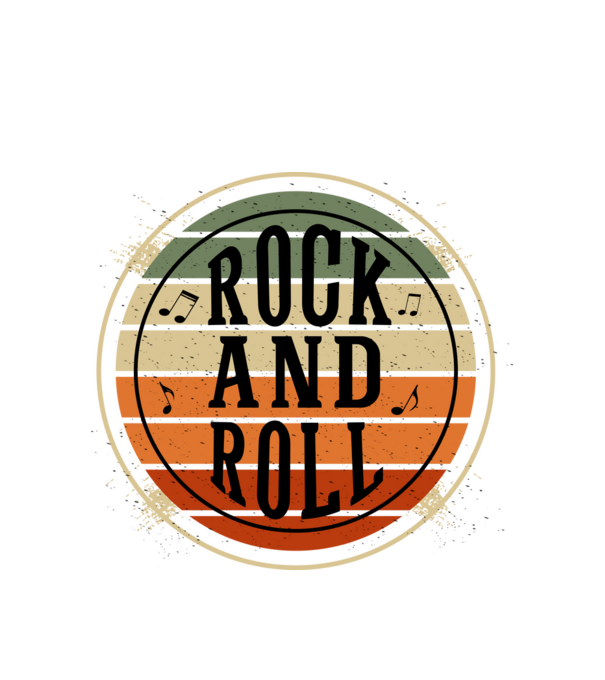 Rock and roll minta fehér pólón