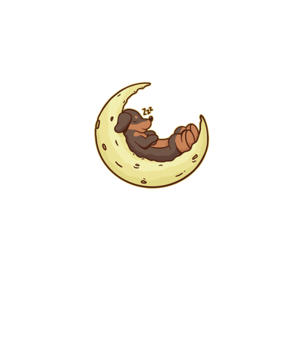 Daschund Moon minta fehér pólón