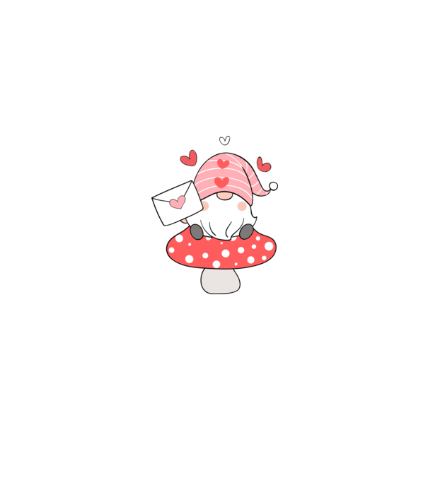 Gnomes Valentine minta fehér pólón