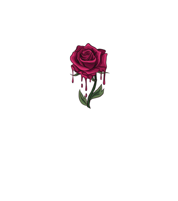 Bleeding Rose minta fehér pólón