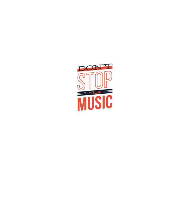 Don't stop the music minta fehér/piros pólón
