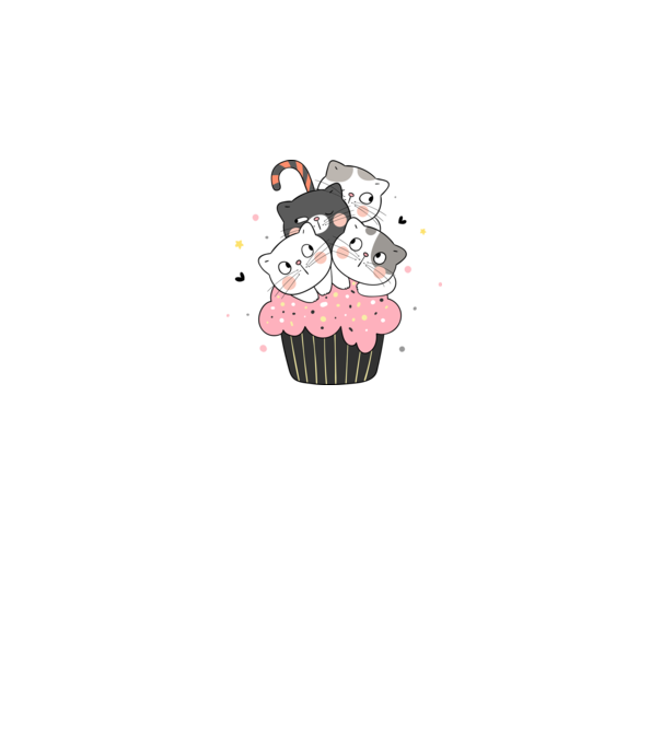 Cat on Cupcake minta szürke pólón