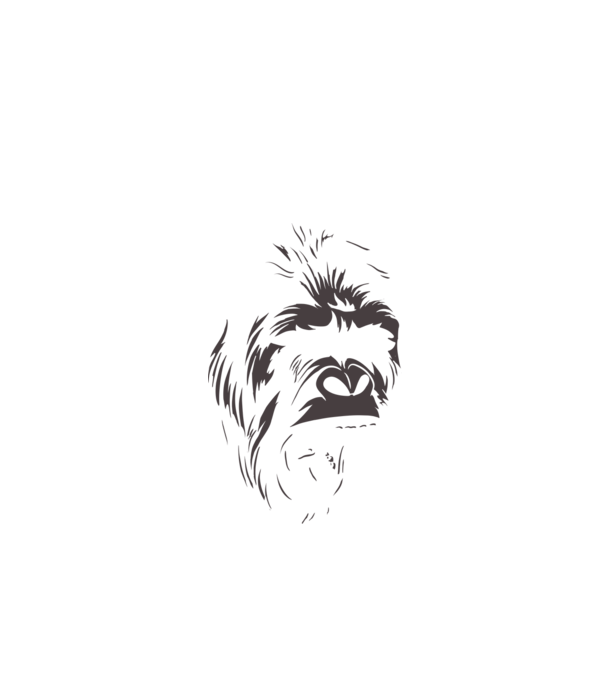 Gorilla fej minta fekete pólón