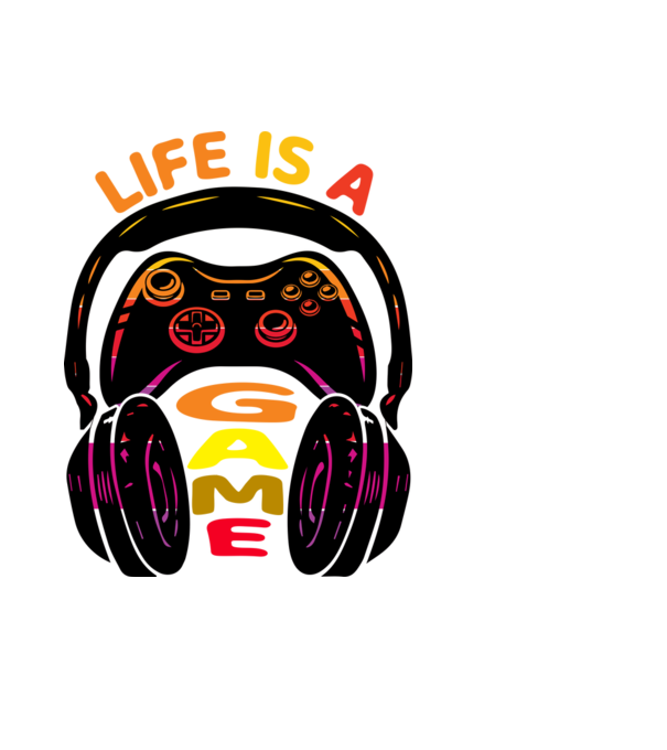 Life is a game minta fekete pólón