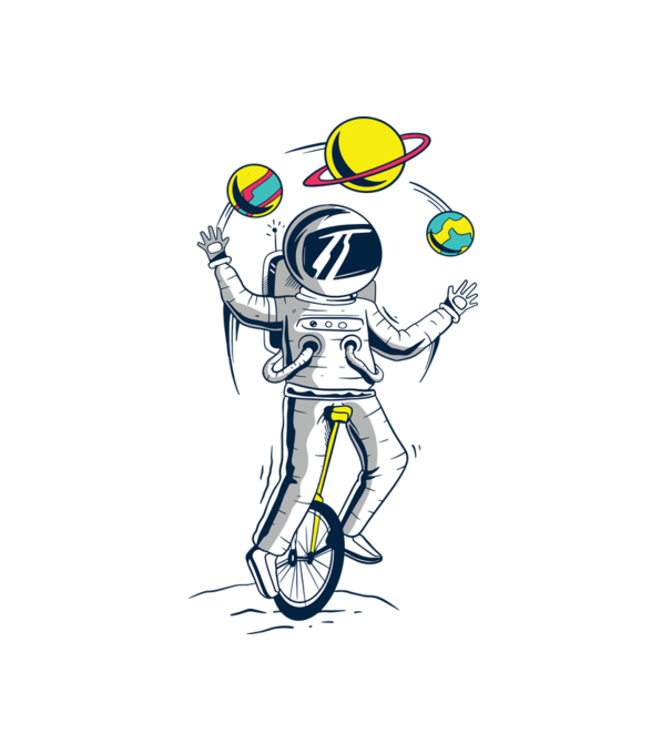 Astronaut juggling minta fehér pólón