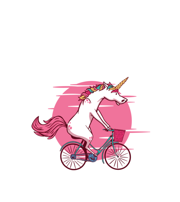 Unicorn Bicycle minta fehér pólón