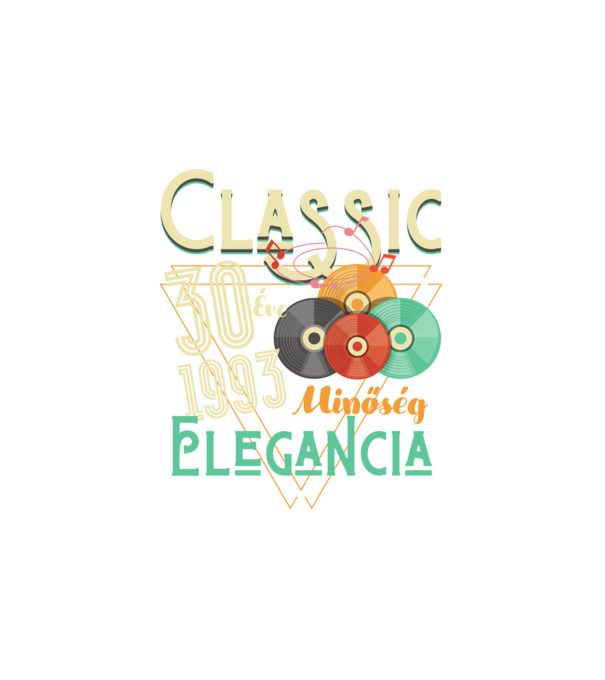 Classic 30 éve minta fehér pólón