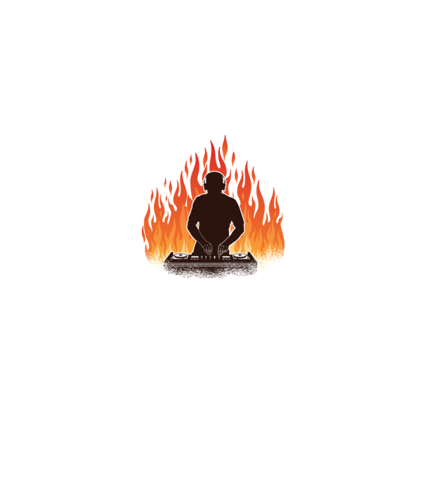 DJ Flames minta fehér pólón