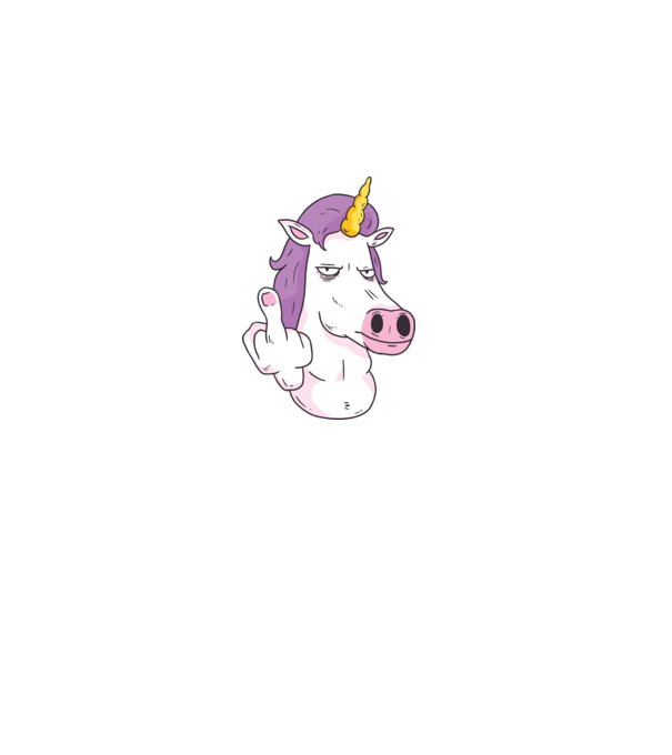 Unicorn Middle Finger minta fekete pólón