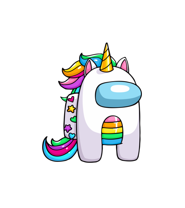 Among Us Unicorn minta fehér pólón