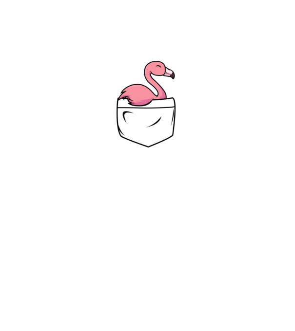 Flamingó zsebminta minta fehér pólón